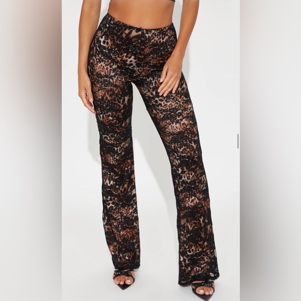 Fashion Nova Wild Print Flare Pants